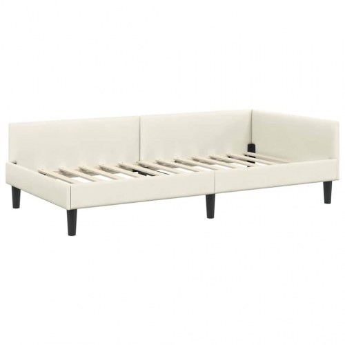 Hjørnesengramme 100 x 200 cm - creme fløjl
