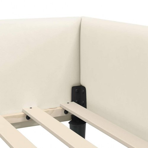 Hjørnesengramme 100 x 200 cm - creme fløjl