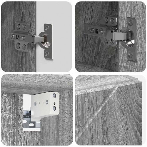 Badeværelsesmøbel sæt 5 stk Grå sonoma-eg 30 x 35 x 192 cm