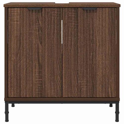 Badeværelsesskabsunder med dør Brun eg 60.5 x 33.5 x 61 cm