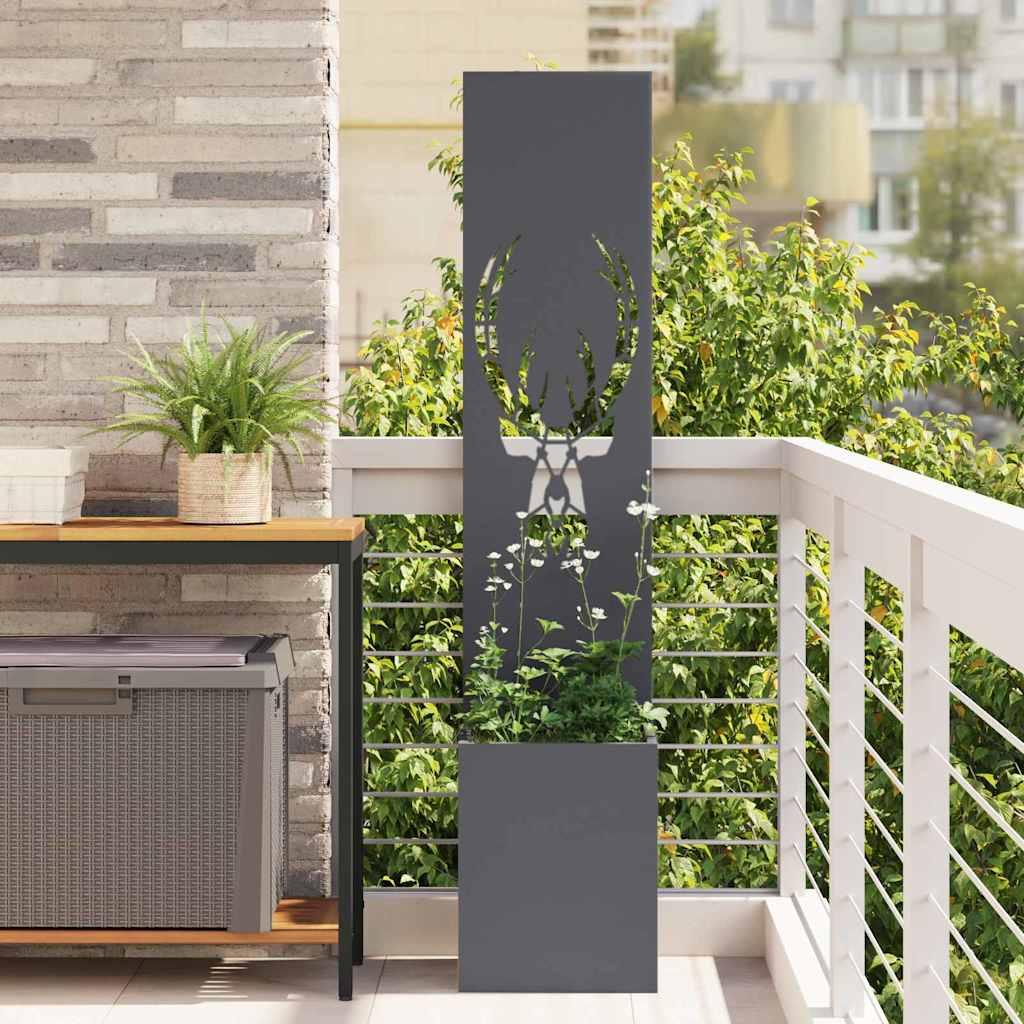 Have Privatliv Skærm Fretwork 32 X 140 Cm Koldvalset Stål - Antracit / Rensdyr