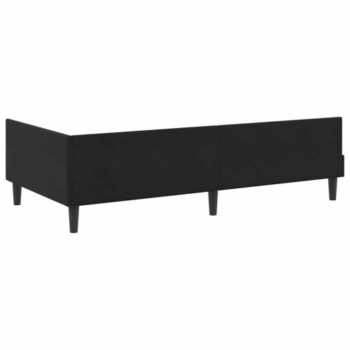 Hjørnesengramme sort 90 x 200 cm - fløjl