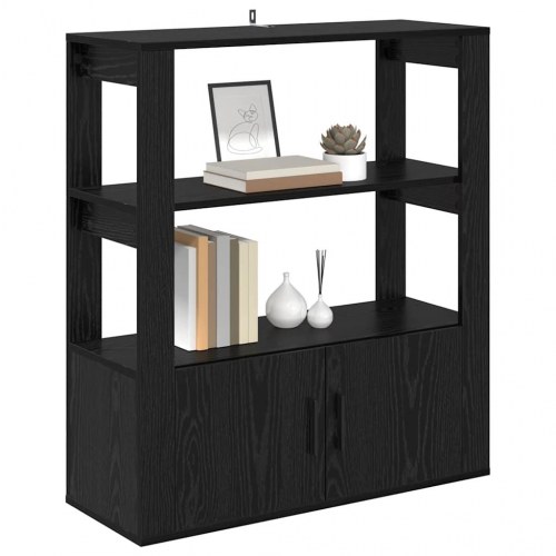 Skænk i sort eg 80 x 30 x 90 cm - konstrueret træ
