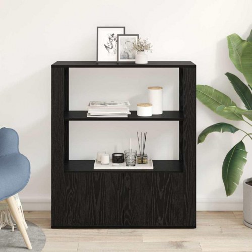 Skænk i sort eg 80 x 30 x 90 cm - konstrueret træ
