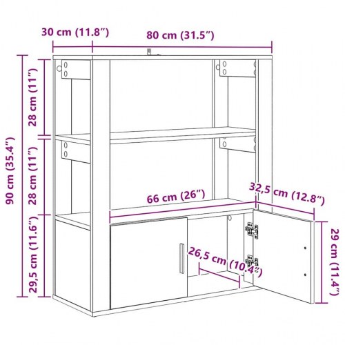 Skænk i artisan eg 80 x 30 x 90 cm