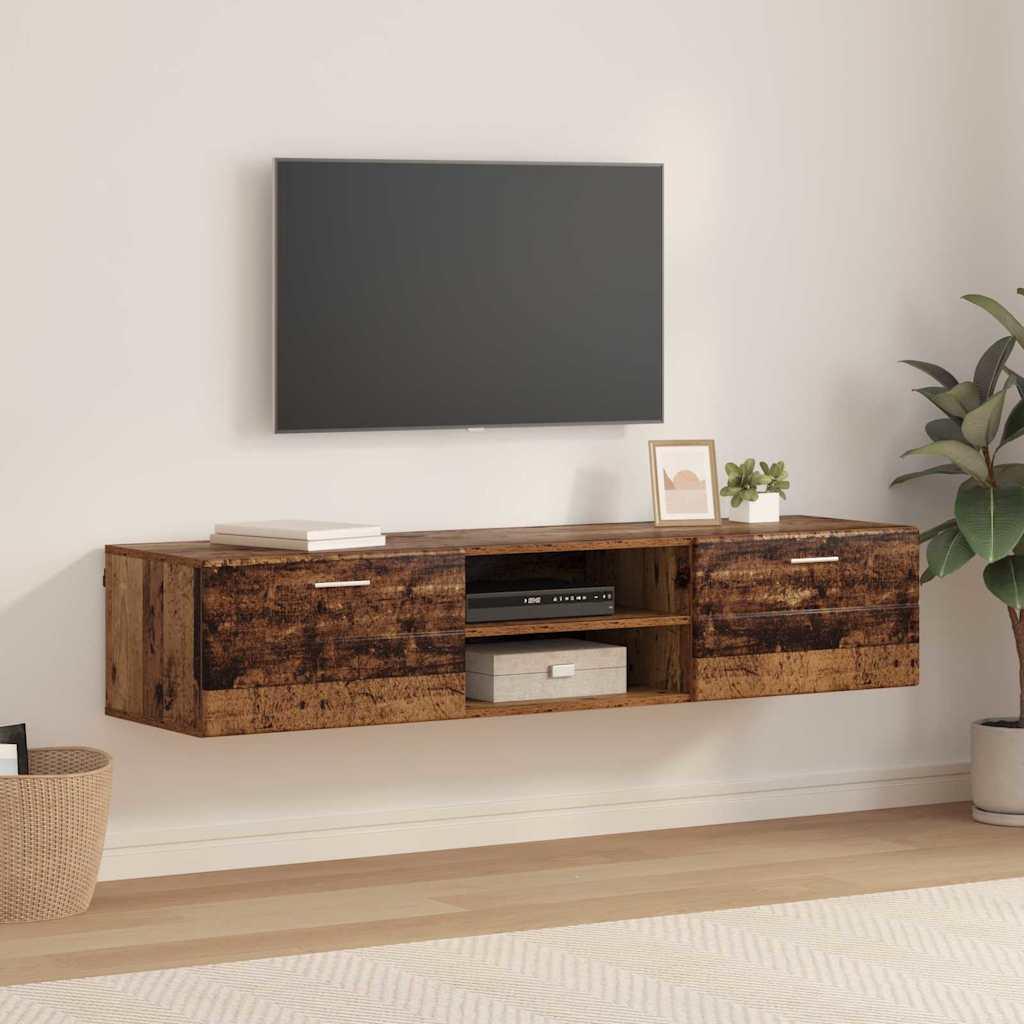 TV-skab med skuffe Gammelt træ 150 x 39 x 30 cm Konstrueret træ