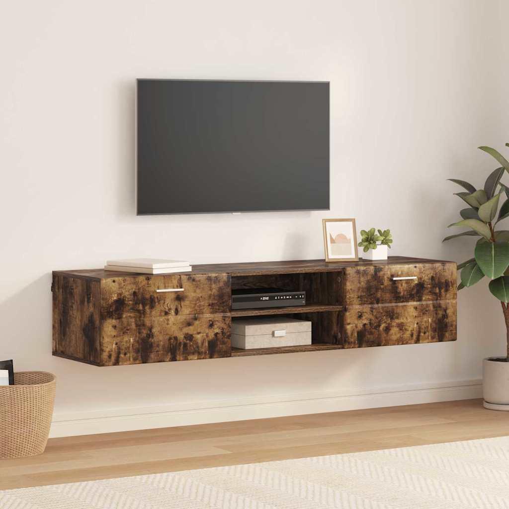 TV-skab med skuffe Røget eg 150 x 39 x 30 cm Konstrueret træ