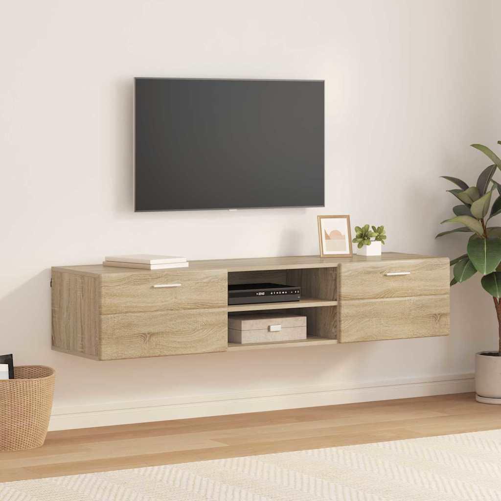 TV-skab med skuffe Sonoma-eg 150 x 39 x 30 cm Konstrueret træ
