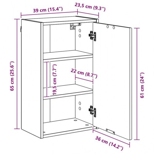 Badeværelsesskab Gammelt træ 39 x 23.5 x 65 cm Konstrueret træ