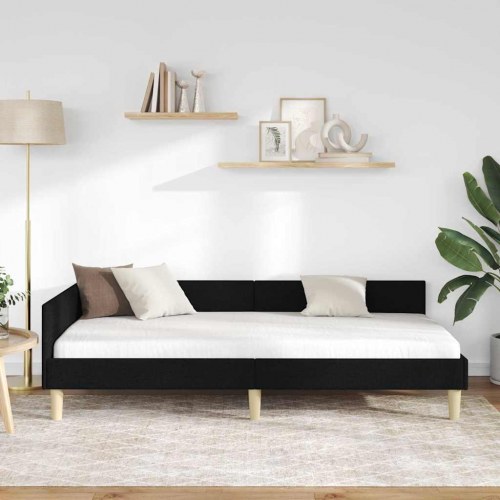 Hjørnesengramme i sort stof 100 x 200 cm