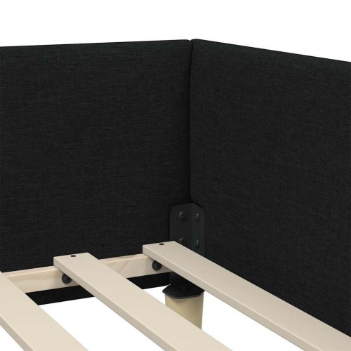 Hjørnesengramme i sort stof 100 x 200 cm