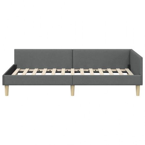 Hjørnesengramme i mørkegrå stof 100 x 200 cm