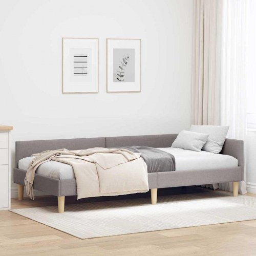 Hjørnesengramme gråbrun 90 x 200 cm - stof