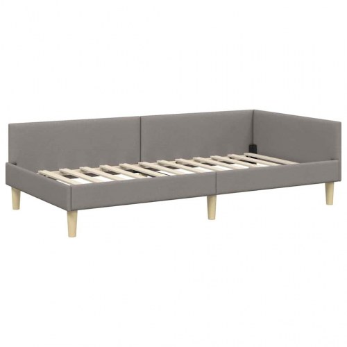 Hjørnesengramme gråbrun 90 x 200 cm - stof