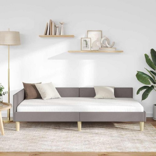Hjørnesengramme gråbrun 90 x 200 cm - stof