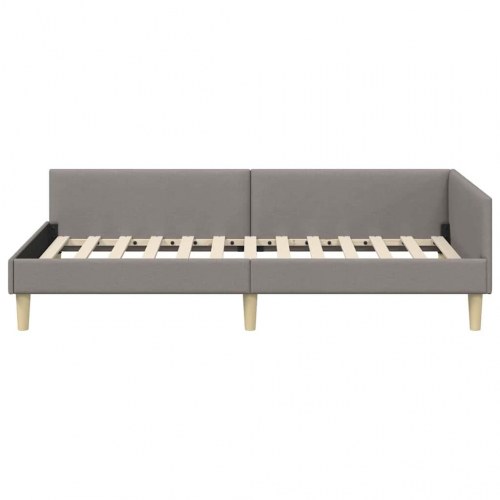 Hjørnesengramme gråbrun 90 x 200 cm - stof
