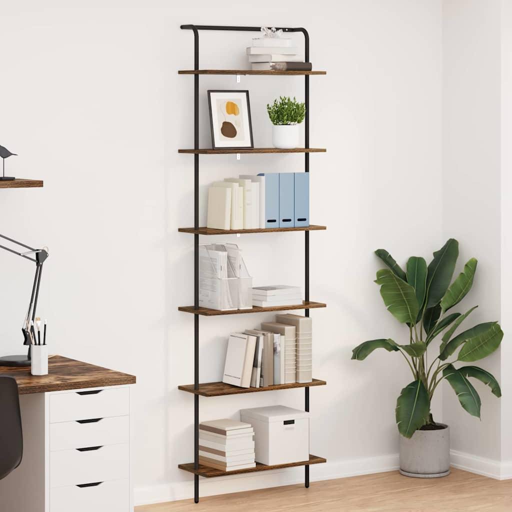 Bogreol Røget eg 60 x 24 x 203 cm Konstrueret træ