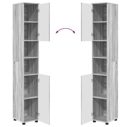 Badeværelsesmøbel sæt 4 stk Grå sonoma-eg 61 x 35 x 64 cm