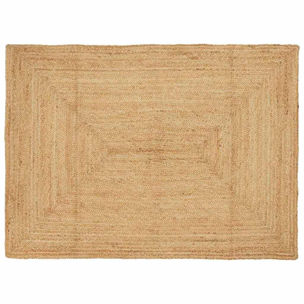 Områdetæppe i jute - naturfarvet 120 × 170 cm, håndlavet