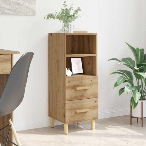 Sidebord med 2 skuffer og 2 hylder - artisan eg