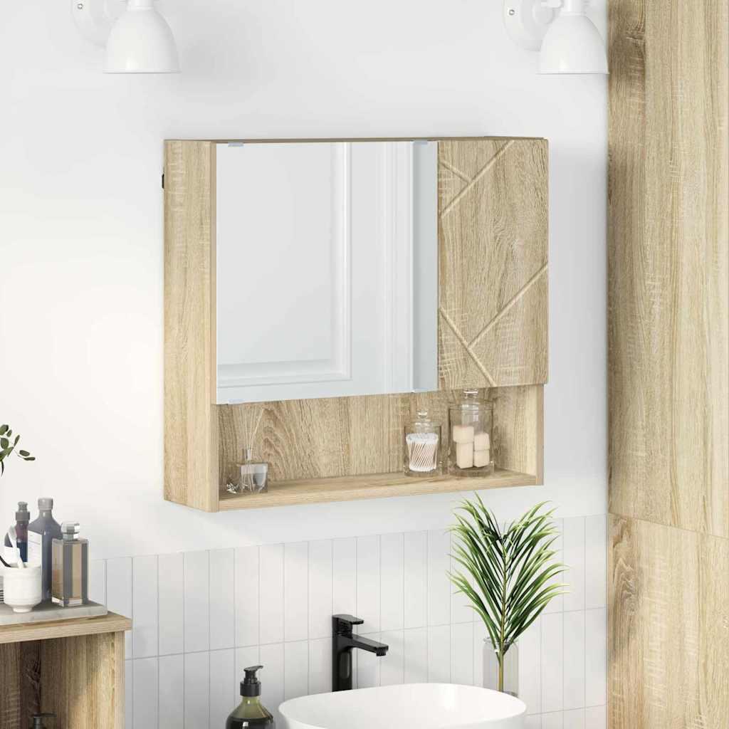 Spejlskab med hylde Sonoma-eg 59 x 17 x 55 cm Konstrueret træ