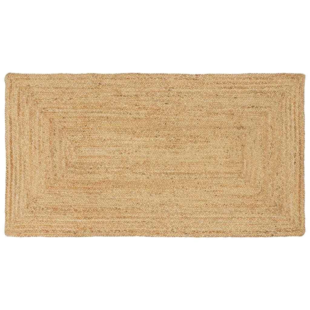 Områdetæppe i jute - naturfarvet 80 × 200 cm, håndlavet