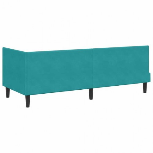 Hjørnesengramme i fløjl 80 x 200 cm - turkis