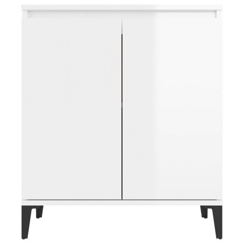 Skænk 60x35x70 cm konstrueret træ hvid højglans