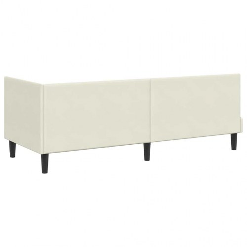Hjørnesengramme 80 x 200 cm - creme fløjl