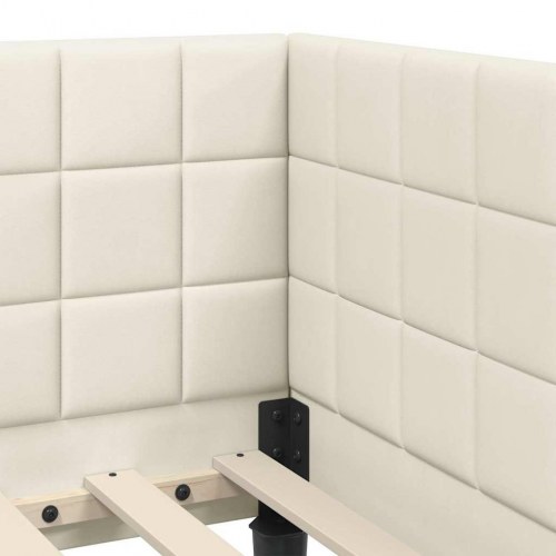 Hjørnesengramme 80 x 200 cm - creme fløjl