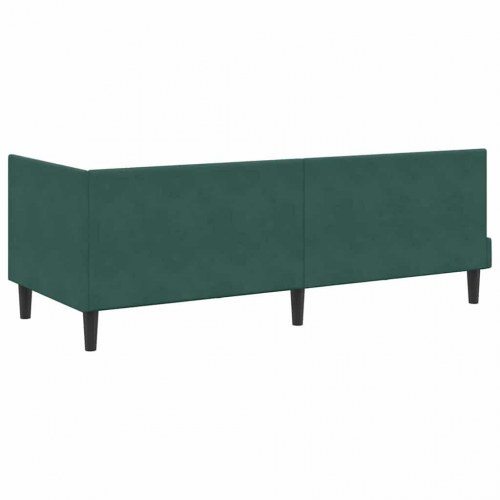 Hjørnesengramme 80 x 200 cm i fløjl - mørkegrøn