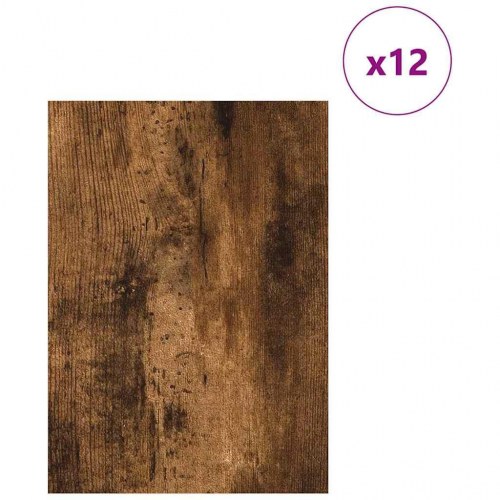 Dekorationspaneler 12 stk - røget eg, 15 × 21 × 0,27 cm, konstrueret træ