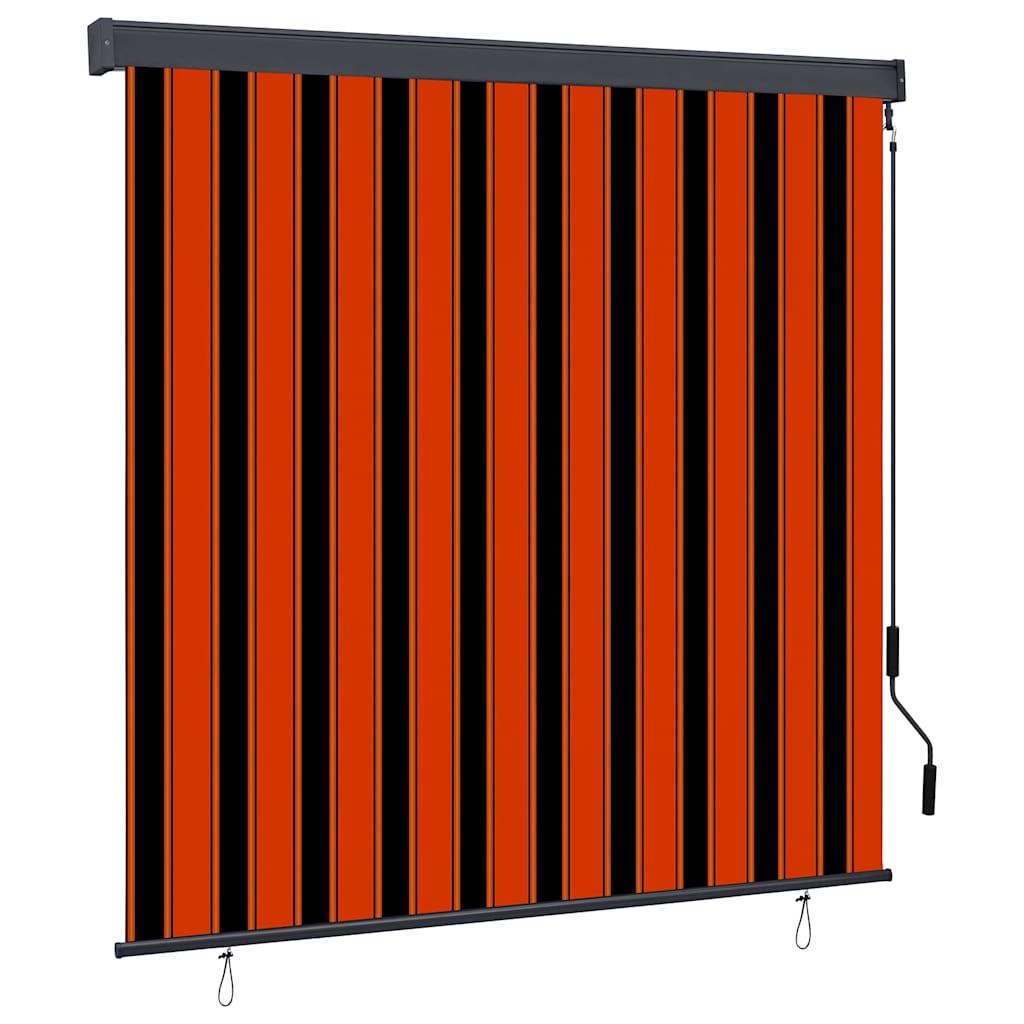 Udendørs Rullegardin Stribet orange og hvid 180 x 250 cm Stof