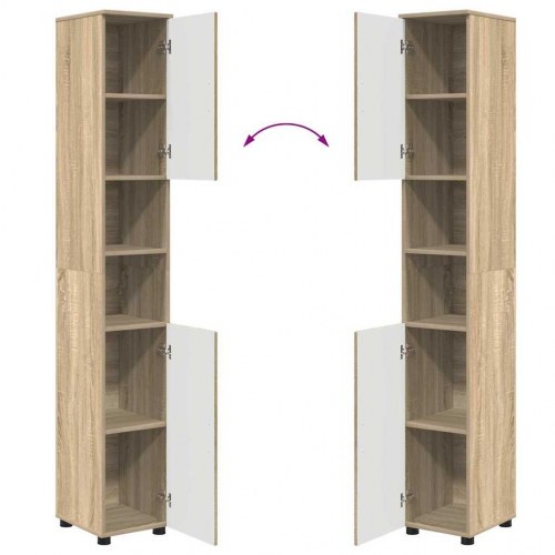 Højt badeværelsesskab med opbevaring Sonoma-eg 30 x 35 x 192 cm