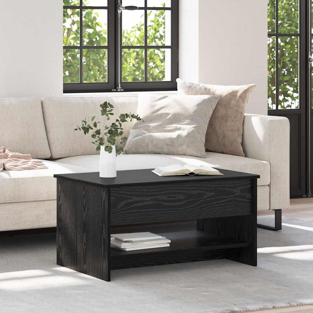 Sofabord Sort eg 80 x 50.5 x 41.5 cm Konstrueret træ