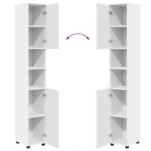 Højt badeværelsesskab Hvid 30 x 35 x 192 cm Konstrueret træ