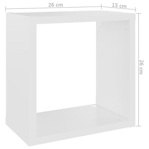Væghylder 4 stk. 26x15x26 cm kubeformet hvid