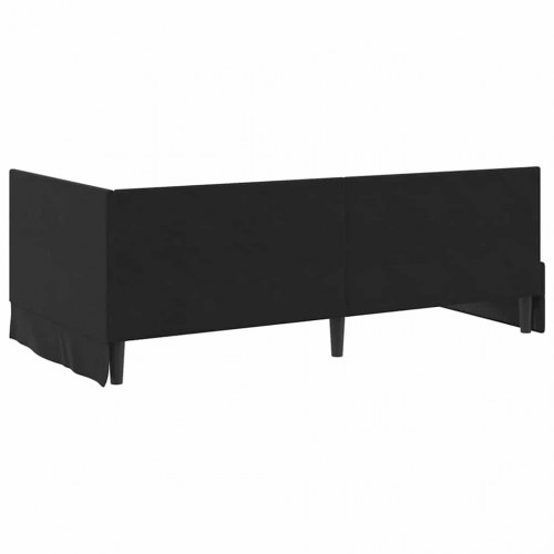 Hjørnesengramme 90 x 200 cm - sort fløjl
