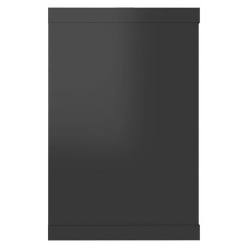 Kubevæghylder 6 stk. 60x15x23 cm spånplade sort højglans