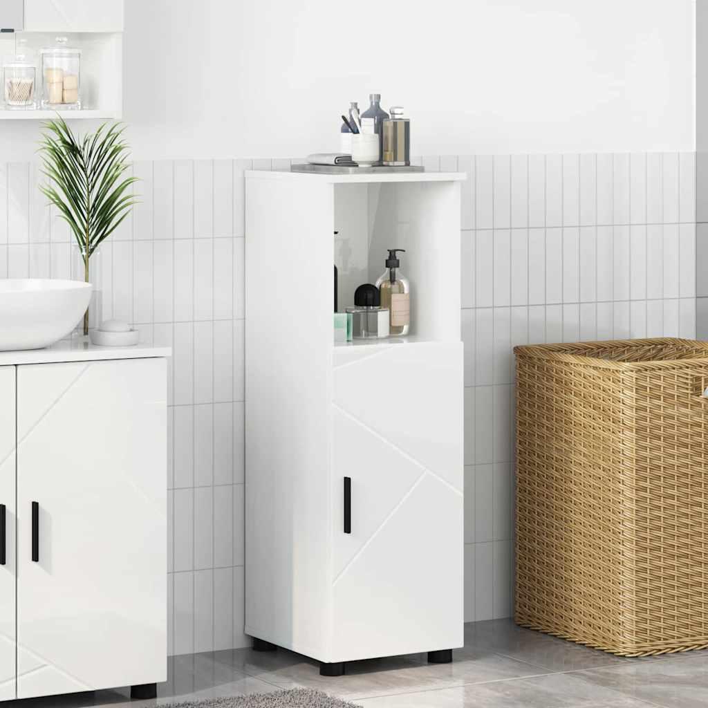 Badeværelsesskab Hvid højglans 30 x 35 x 95 cm Konstrueret træ