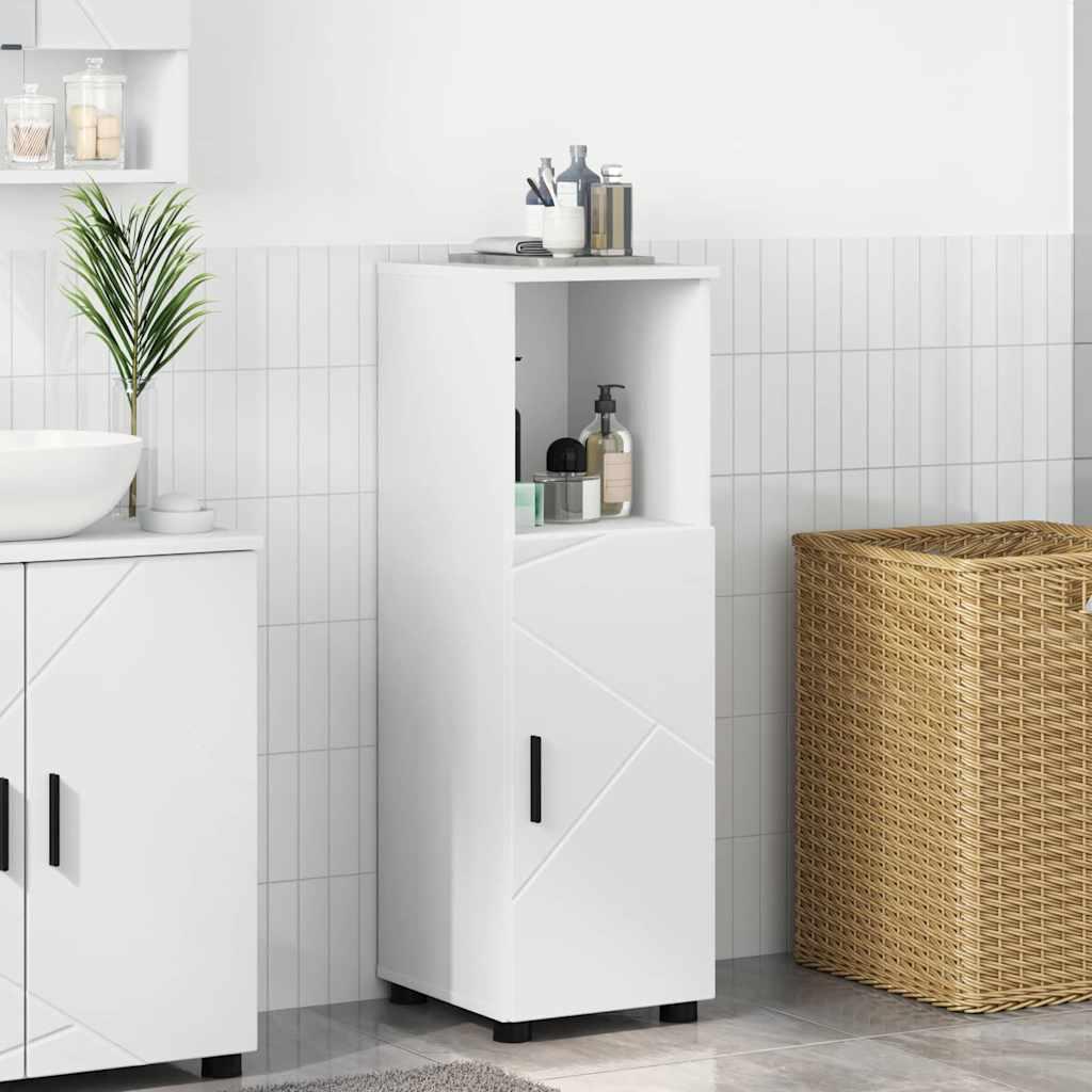Badeværelsesskab med hylde Hvid 30 x 35 x 95 cm Konstrueret træ