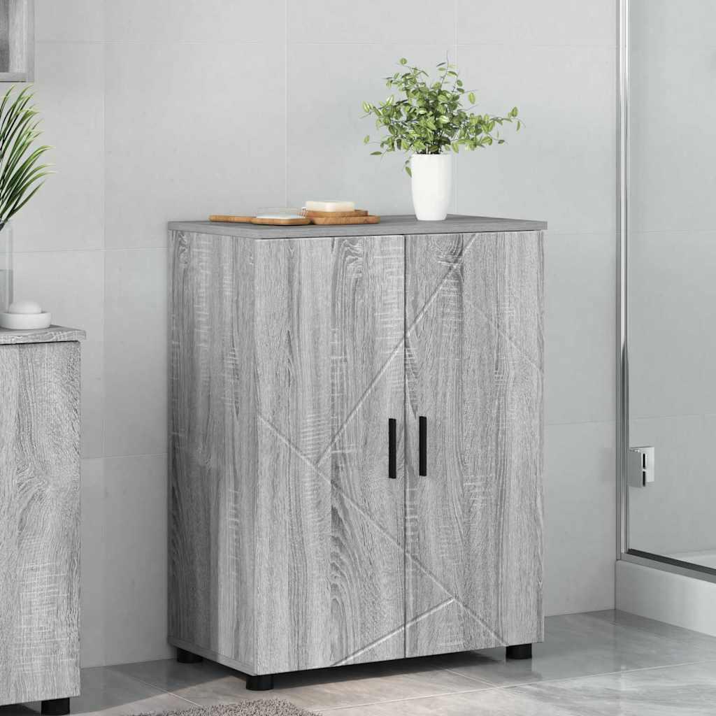 Badeværelsesskab Grå sonoma-eg 60 x 35 x 80 cm Konstrueret træ