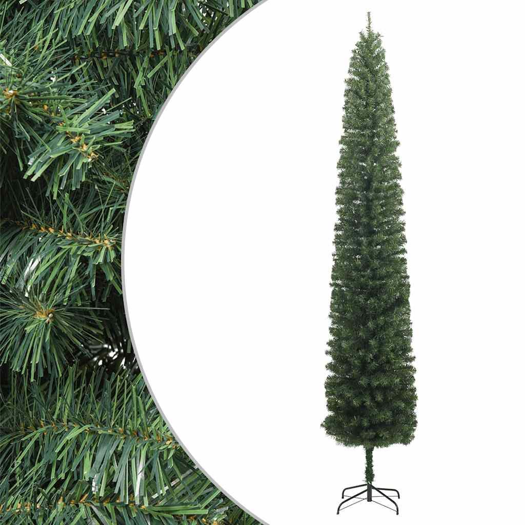 Smalt juletræ med juletræsfod 270 cm PVC