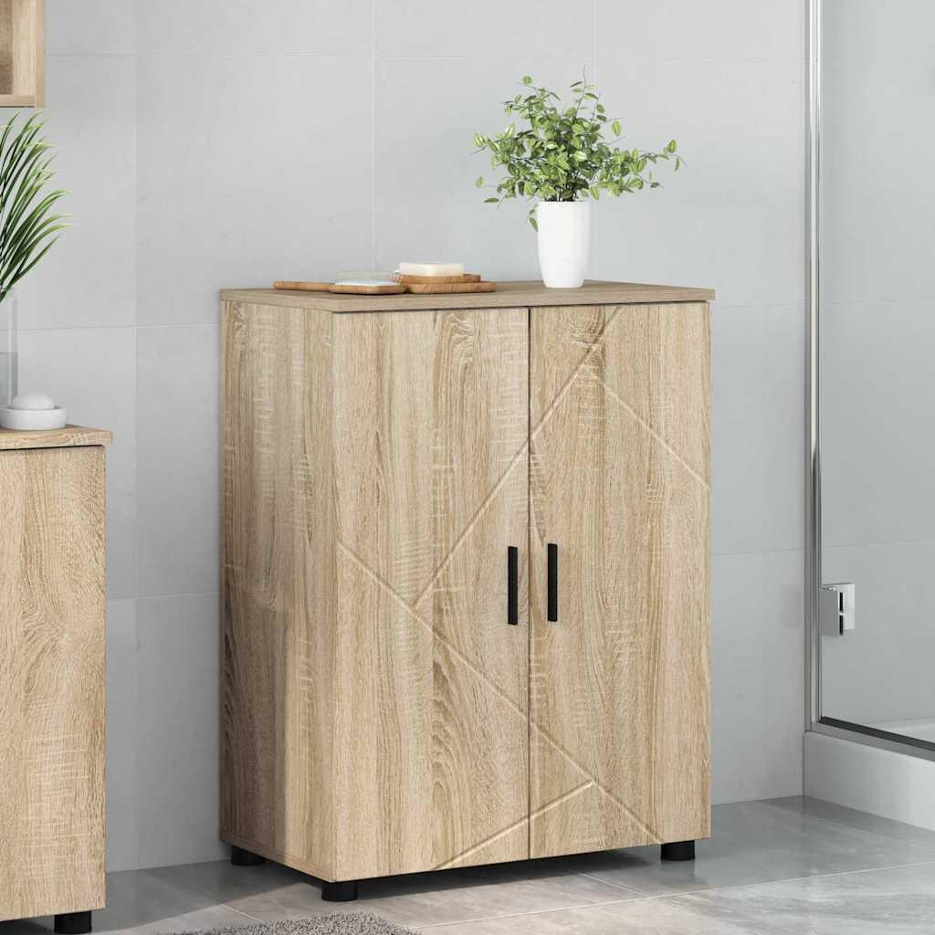 Badeværelsesskab med opbevaring i sonoma eg 60 x 35 x 80 cm
