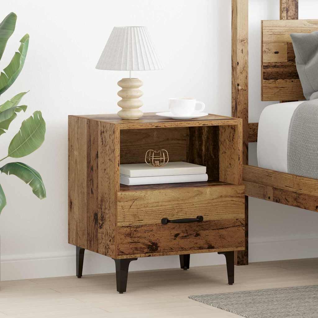 Natskab 2 stk Gammelt træ 40 x 35 x 47,5 cm Konstrueret træ