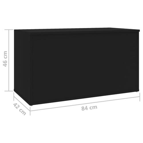 Opbevaringskasse 84x42x46 cm konstrueret træ sort