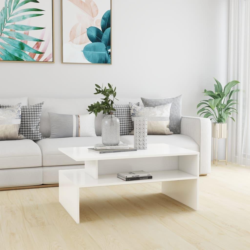 Sofabord 90x60x42,5 cm konstrueret træ hvid