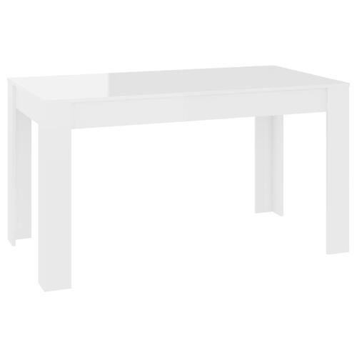 Spisebord 140x74,5x76 cm spånplade hvid højglans