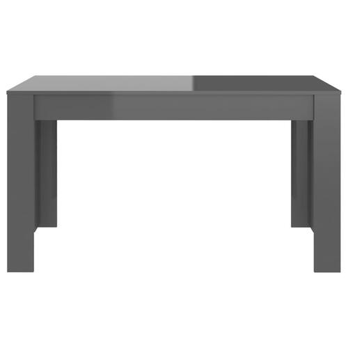 Spisebord 140x74,5x76 cm spånplade grå højglans