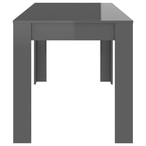 Spisebord 140x74,5x76 cm spånplade grå højglans